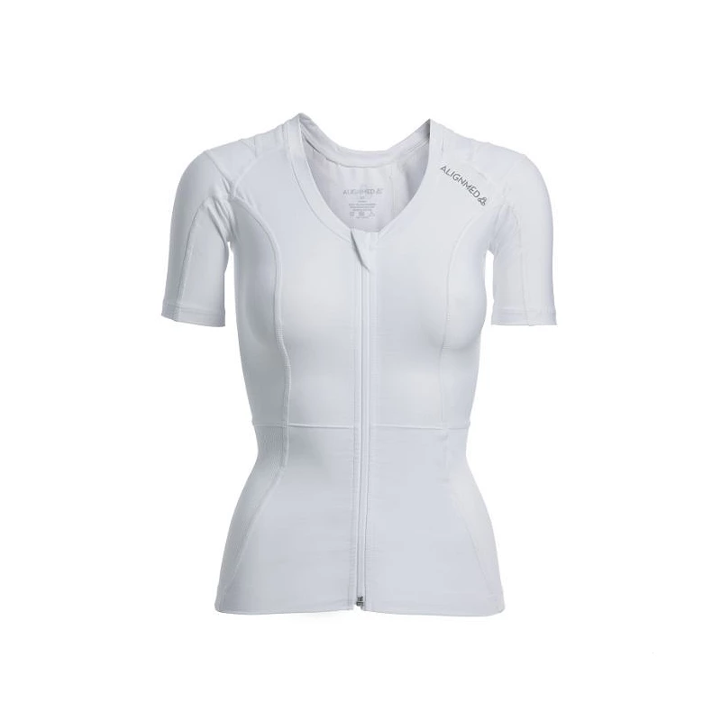 Camiseta postural Posture Shirt Core Zipper blanco con cremallera mujer
