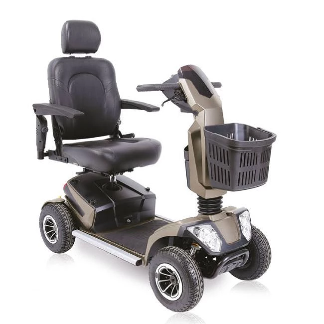 Scooter eléctrico plegable de 4 ruedas con cesta de almacenamiento frontal,  silla de ruedas eléctrica para ancianos y discapacitados, perfecta para