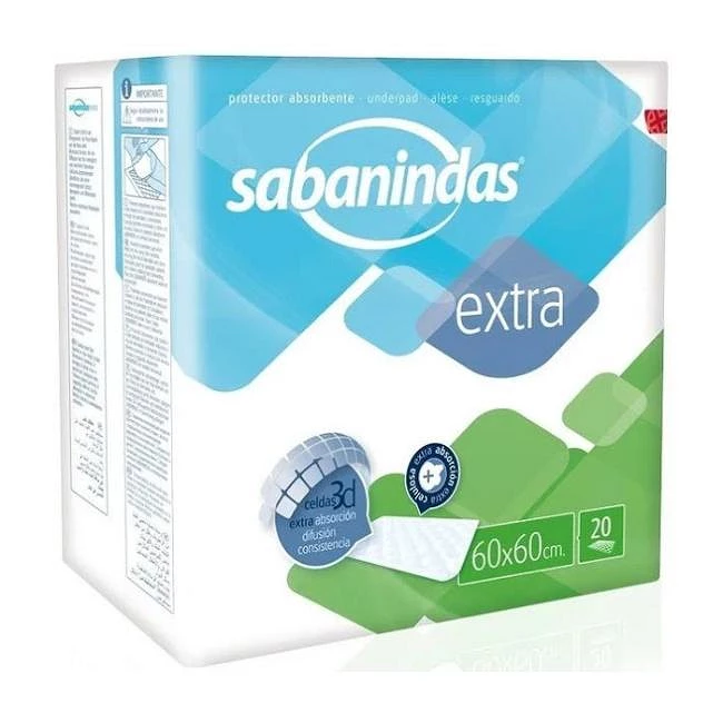 Sabanindas Extra 60x60 - Empapador desechable 20u.