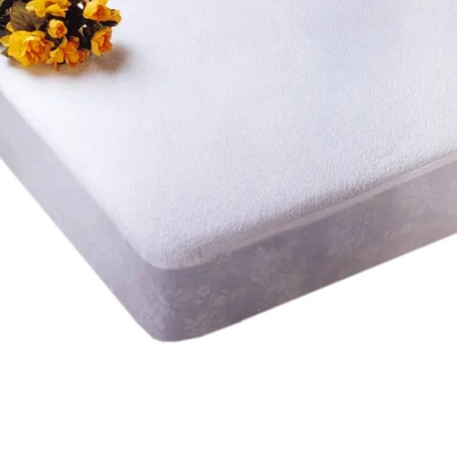 Protector de Colchón Rizo Impermeable Transpirable y Antiácaros TEX HOME  Cama 150 cm Blanco